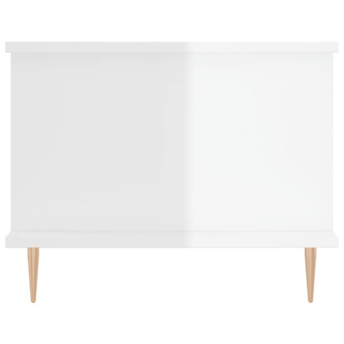 Table basse Blanc brillant 90x50x40 cm Bois d'ingénierie – Image 5