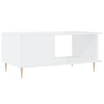 Table basse Blanc brillant 90x50x40 cm Bois d'ingénierie – Image 6