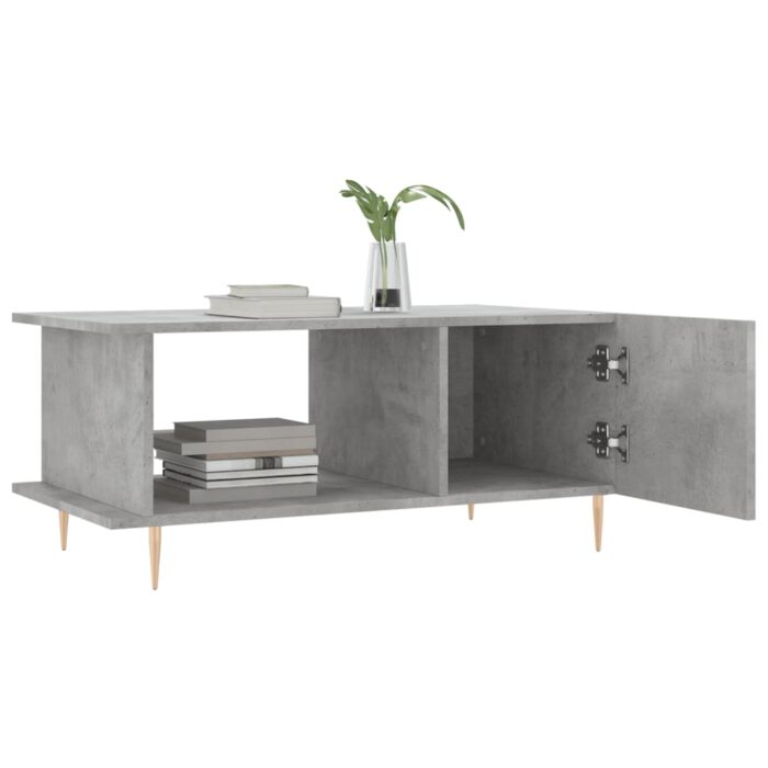 Table basse gris béton 90x50x40 cm bois d'ingénierie – Image 2