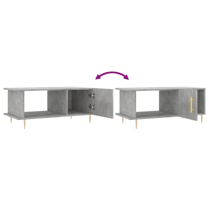 Table basse gris béton 90x50x40 cm bois d'ingénierie – Image 7