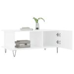 Table basse blanc 90x50x40 cm bois d'ingénierie – Image 2