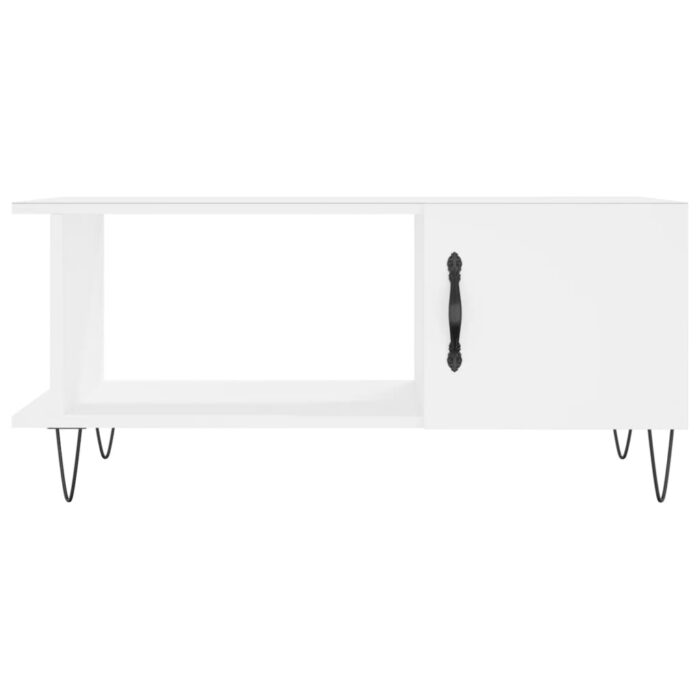 Table basse blanc 90x50x40 cm bois d'ingénierie – Image 3