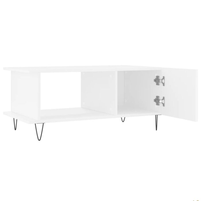Table basse blanc 90x50x40 cm bois d'ingénierie – Image 4