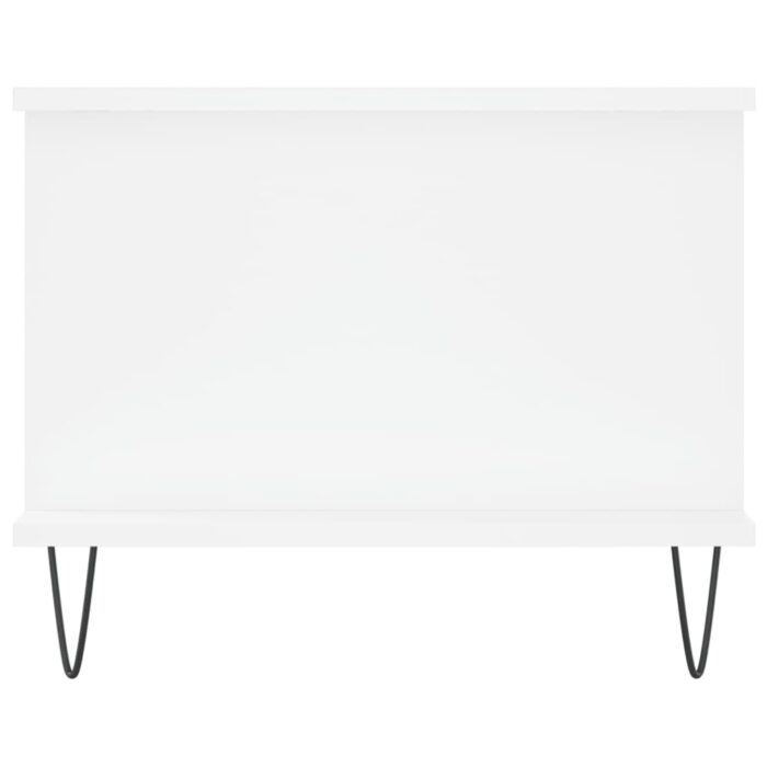 Table basse blanc 90x50x40 cm bois d'ingénierie – Image 5