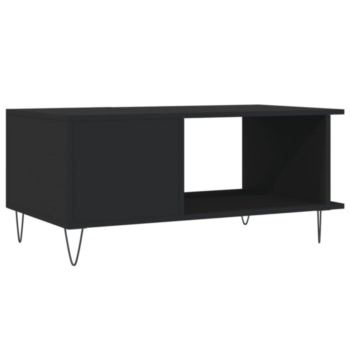 Table basse noir 90x50x40 cm bois d'ingénierie – Image 6