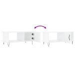 Table basse Blanc brillant 90x50x40 cm Bois d'ingénierie – Image 7