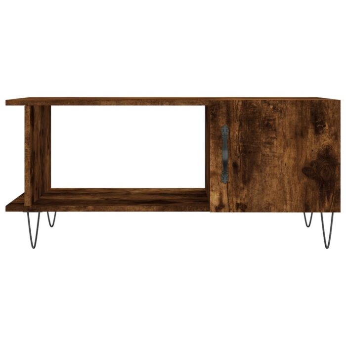 Table basse chêne fumé 90x50x40 cm bois d'ingénierie – Image 3