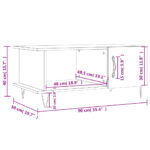 Table basse chêne marron 90x50x40 cm bois d'ingénierie – Image 11