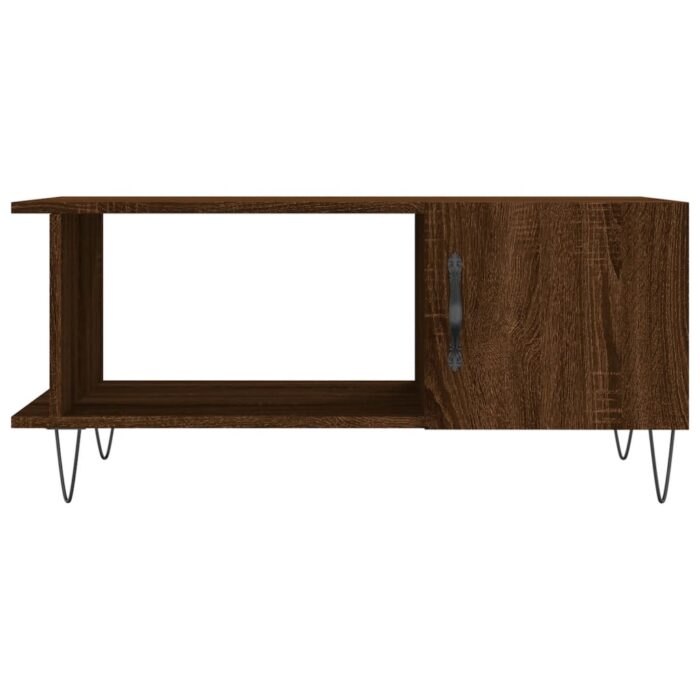 Table basse chêne marron 90x50x40 cm bois d'ingénierie – Image 3