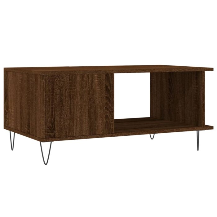 Table basse chêne marron 90x50x40 cm bois d'ingénierie – Image 6