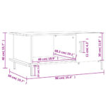 Table basse blanc 90x50x40 cm bois d'ingénierie – Image 11