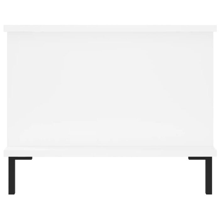 Table basse blanc 90x50x40 cm bois d'ingénierie – Image 5