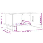 Table basse blanc 90x50x40 cm bois d'ingénierie – Image 11