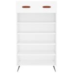 Armoire à chaussures blanc 60x35x105 cm bois d'ingénierie – Image 4