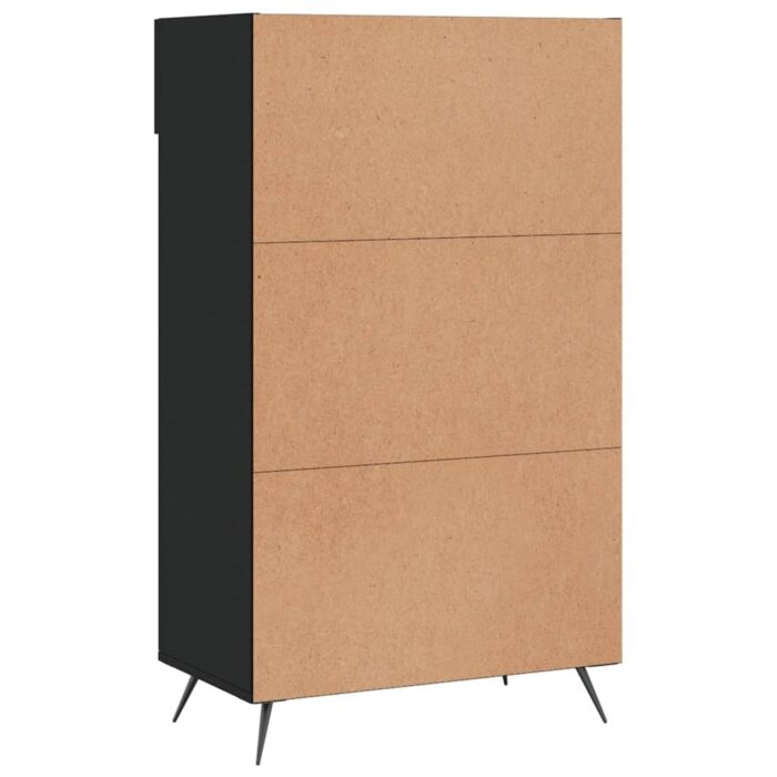 Armoire à chaussures noir 60x35x105 cm bois d'ingénierie – Image 6