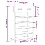 Armoire à chaussures gris béton 60x35x105 cm bois d'ingénierie – Image 10
