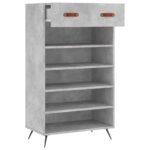 Armoire à chaussures gris béton 60x35x105 cm bois d'ingénierie – Image 3