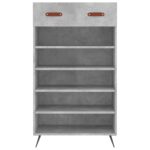 Armoire à chaussures gris béton 60x35x105 cm bois d'ingénierie – Image 4