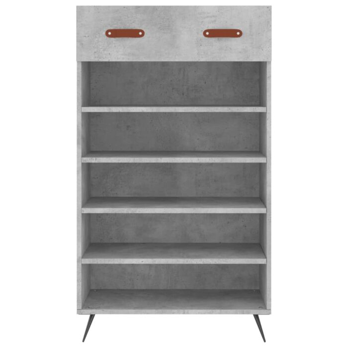 Armoire à chaussures gris béton 60x35x105 cm bois d'ingénierie – Image 4