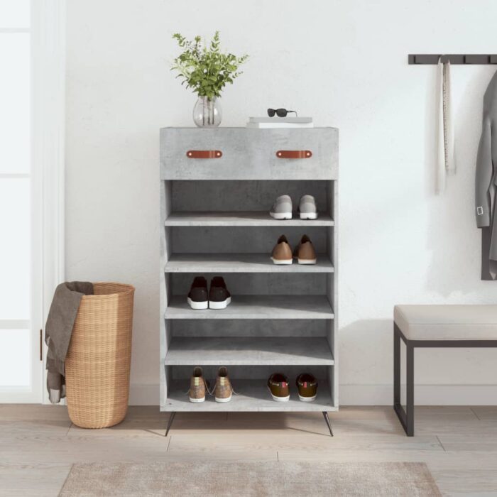 VXL8720845429812_m_en_hd_1.jpg Armoire à chaussures gris béton 60x35x105 cm bois d'ingénierie – Image 1