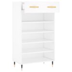 Armoire à chaussures blanc 60x35x105 cm bois d'ingénierie – Image 3