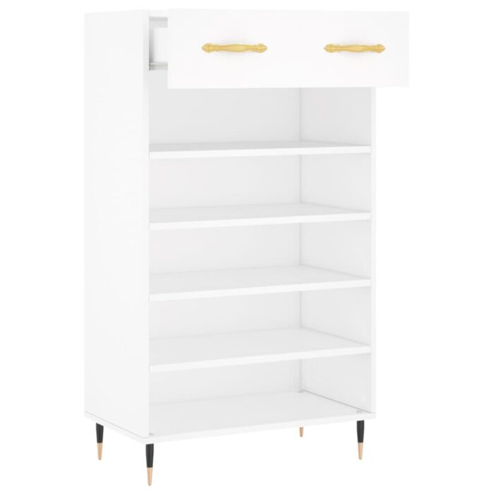 Armoire à chaussures blanc 60x35x105 cm bois d'ingénierie – Image 3