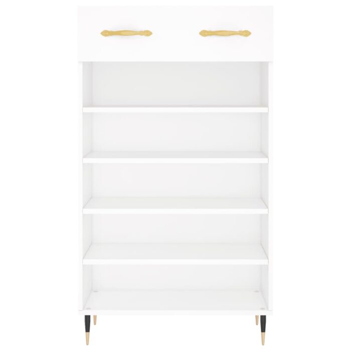 Armoire à chaussures blanc 60x35x105 cm bois d'ingénierie – Image 4