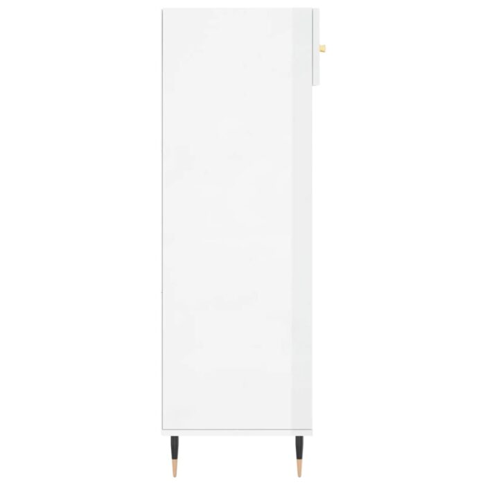 Armoire à chaussure Blanc brillant 60x35x105 cm Bois ingénierie – Image 5