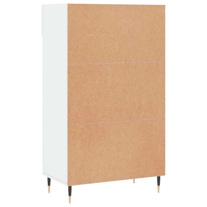Armoire à chaussure Blanc brillant 60x35x105 cm Bois ingénierie – Image 6