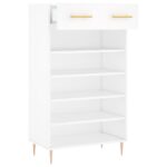 Armoire à chaussures blanc 60x35x105 cm bois d'ingénierie – Image 3
