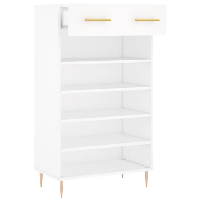 Armoire à chaussures blanc 60x35x105 cm bois d'ingénierie – Image 3