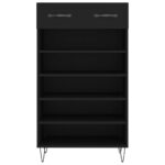 Armoire à chaussures noir 60x35x105 cm bois d'ingénierie – Image 4