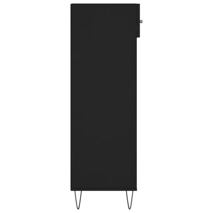 Armoire à chaussures noir 60x35x105 cm bois d'ingénierie – Image 5