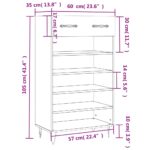 Armoire à chaussures chêne sonoma 60x35x105cm bois d'ingénierie – Image 10