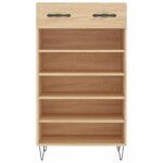 Armoire à chaussures chêne sonoma 60x35x105cm bois d'ingénierie – Image 4