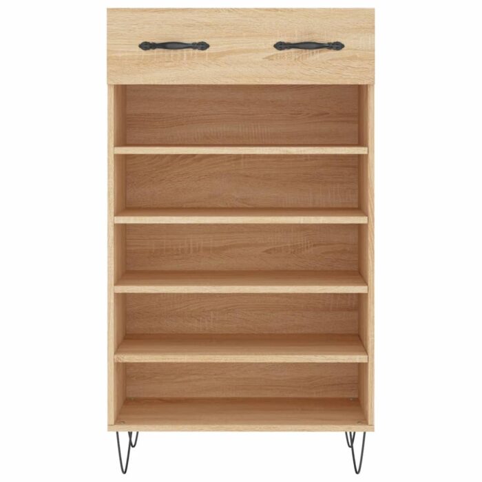 Armoire à chaussures chêne sonoma 60x35x105cm bois d'ingénierie – Image 4