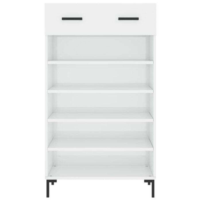 Armoire à chaussure Blanc brillant 60x35x105 cm Bois ingénierie – Image 4