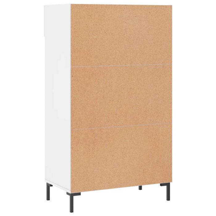 Armoire à chaussure Blanc brillant 60x35x105 cm Bois ingénierie – Image 6