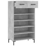 Armoire à chaussures gris béton 60x35x105 cm bois d'ingénierie – Image 3