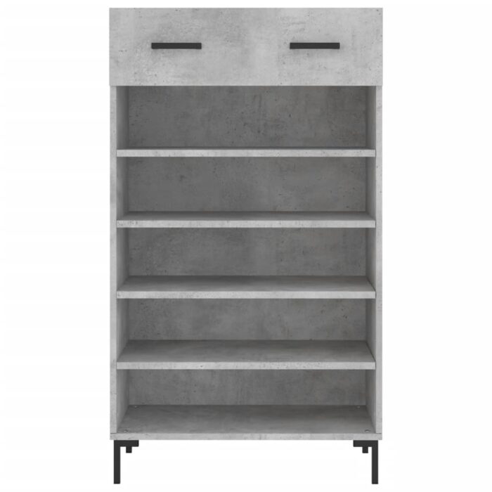 Armoire à chaussures gris béton 60x35x105 cm bois d'ingénierie – Image 4