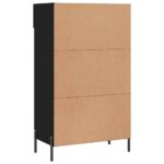 Armoire à chaussures noir 60x35x105 cm bois d'ingénierie – Image 6