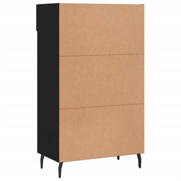 Armoire à chaussures noir 60x35x105 cm bois d'ingénierie – Image 6