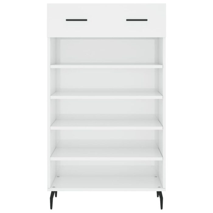 Armoire à chaussure Blanc brillant 60x35x105 cm Bois ingénierie – Image 4