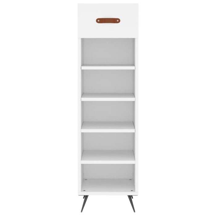 Armoire à chaussures blanc 30x35x105 cm bois d'ingénierie – Image 2