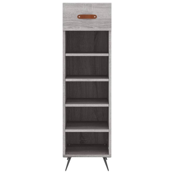 Meuble à chaussures sonoma gris 30x35x105 cm bois d'ingénierie – Image 2