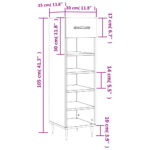 Armoire à chaussures noir 30x35x105 cm bois d'ingénierie – Image 10