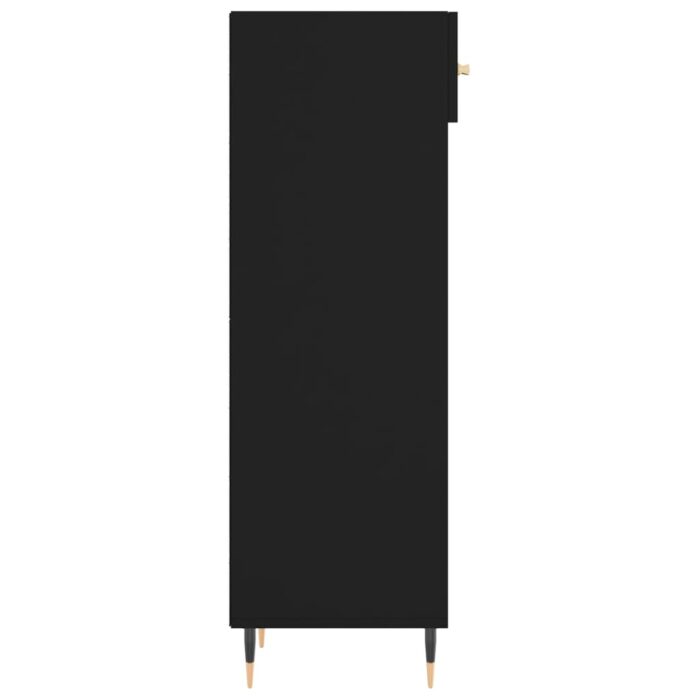 Armoire à chaussures noir 30x35x105 cm bois d'ingénierie – Image 5