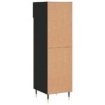 Armoire à chaussures noir 30x35x105 cm bois d'ingénierie – Image 6