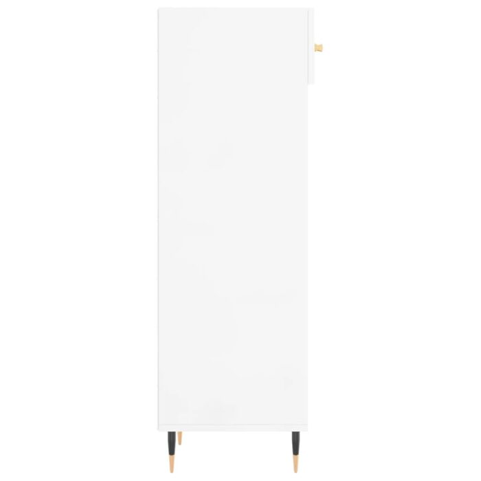 Armoire à chaussure Blanc brillant 30x35x105 cm Bois ingénierie – Image 5