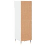 Armoire à chaussure Blanc brillant 30x35x105 cm Bois ingénierie – Image 6